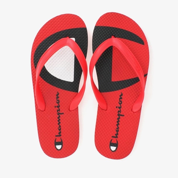 champion flip flops red